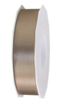 Satinband, taupe: 25mm breit / 25m-Rolle, mit feiner Webkante. Satinband, taupe: 25mm breit / 25m-Rolle, mit feiner Webkante.