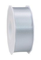 Satinband-PRÄSENT, silber-grau: 40mm breit / 25m-Rolle, mit feiner Webkante. Satinband-PRÄSENT, silber-grau: 40mm breit / 25m-Rolle, mit feiner Webkante.