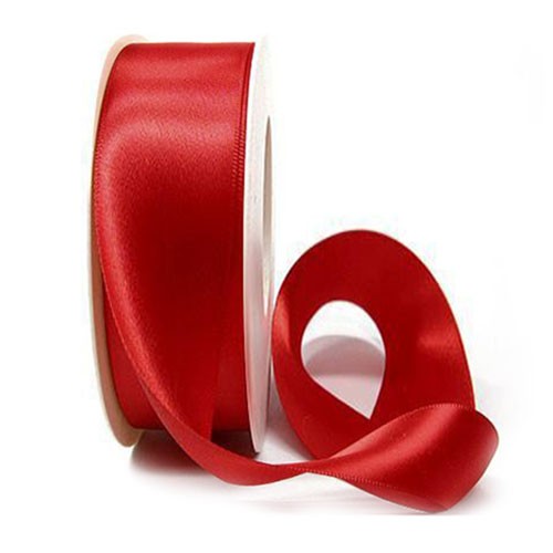 Satinband-SINFINITY, rot: 38mm breit / 25m-Rolle, mit feiner Webkante