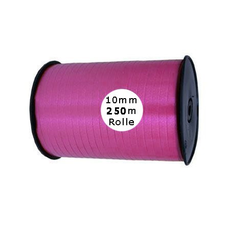 Ringelband: 10mm breit / 250m-Rolle, pink