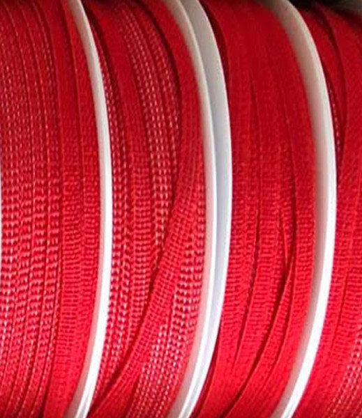 Gummiband 5mm breit / 20m-Rolle, rot -waschbar bis 60º Grad