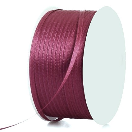 Satinband, fuchsia "SATINA": 3mm breit / 50m-Rolle, mit einfacher schlichter Webkante.