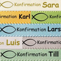 Satinband Konfirmation Fisch: 25mm breit / 25m-Rolle Satinband Konfirmation Fisch: 25mm breit / 25m-Rolle