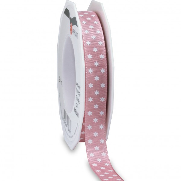Sternchenband: NORDLAND: 15mm breit/ 20m- Rolle mit Webkante