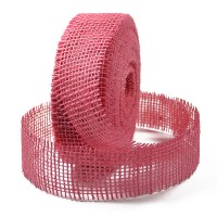 Juteband-Rupfenband, rosa: 40mm breit / 20m-Rolle Juteband-Rupfenband, rosa: 40mm breit / 20m-Rolle