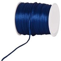 Satinkordel-Seidenkordel: 3mm Ø breit / 100m-Rolle, nachtblau Satinkordel-Seidenkordel: 3mm Ø breit / 100m-Rolle, nachtblau