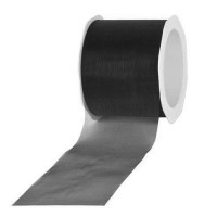 Schnitt-Organzaband, schwarz: 70mm breit / 45m-Rolle. Schnitt-Organzaband, schwarz: 70mm breit / 45m-Rolle.