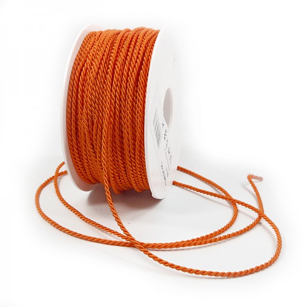 Kordel: 2mm breit / 50m-Rolle, orange.