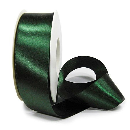 Satinband SINFINITY, tannengrün: 50mm breit / 25m-Rolle, mit feiner Webkante.