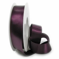 Satinband, pflaume: 25mm breit / 25m-Rolle, mit feiner Webkante Satinband, pflaume: 25mm breit / 25m-Rolle, mit feiner Webkante