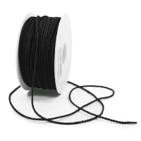 Kordel: 2mm breit / 50m-Rolle, schwarz. Kordel: 2mm breit / 50m-Rolle, schwarz.