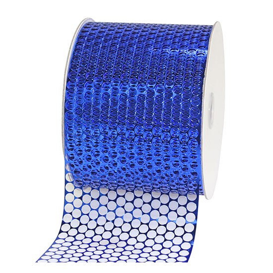 LOCHBAND-Chicago: 80mm breit / 45m-Rolle, royalblau-metallic