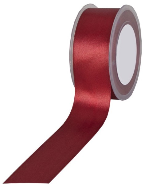 Satinband SIMPEL, weinrot: 38 mm breit / 25 Meter, mit einfacher schlichter Webkante.