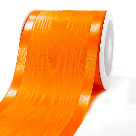 Satinband-Tischband Luxury: 100mm breit / 20m-Rolle, orange.