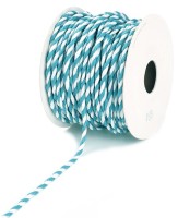 Papier-Kordel, hellblau-weiß (Öko): 4mm breit Ø / 25m-Rolle Papier-Kordel, hellblau-weiß (Öko): 4mm breit Ø / 25m-Rolle