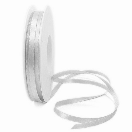 Satinband-SINFINITY, weiss: 6mm breit / 50m-Rolle, mit feiner Webkante