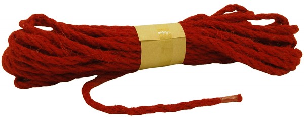 JUTE-Kordel, rot: 5mm breit - 10m