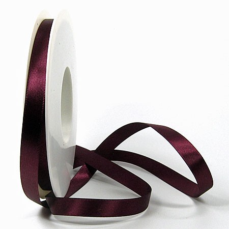 Satinband-SINFINITY, aubergine: 10mm breit / 25m-Rolle, mit feiner Webkante