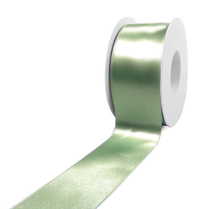 Satinband, mintgruen: 50 mm breit / 25 Meter, mit feiner Webkante