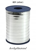 Polyringelband metallic: 10mm breit / 250m-Rolle, silber Polyringelband metallic: 10mm breit / 250m-Rolle, silber