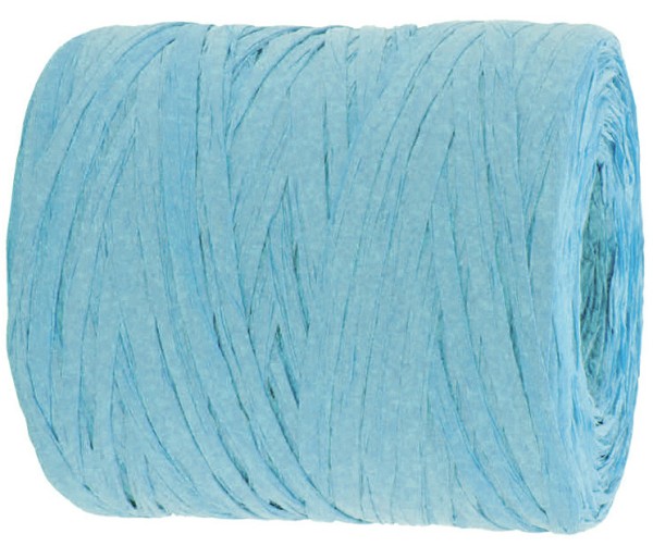 PAPER-Raffia-Bast, hellblau: 5mm breit / 200m-Rolle.