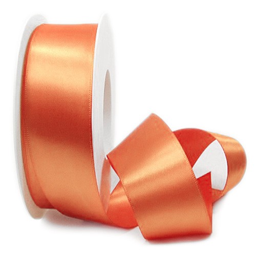 Satinband SINFINITY, apricot: 38mm breit / 25m-Rolle, mit feiner Webkante.