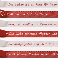 Übersicht Motivationssprüche: Doppelsatinband 15mm breit ab 5m-Strängchen Übersicht Motivationssprüche: Doppelsatinband 15mm breit ab 5m-Strängchen