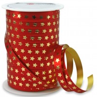 Polyband: CHRISTMAS-STAR: 10mm / 100m-Rolle, rot Polyband: CHRISTMAS-STAR: 10mm / 100m-Rolle, rot