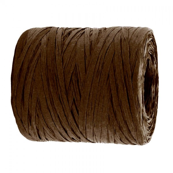 PAPER-Raffia-Bast, schokobraun: 5mm breit / 200m-Rolle