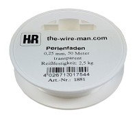 Perlenfaden transparent: 0,25mm / 50m-Rolle - Reißfestigkeit: 2,5 kg Perlenfaden transparent: 0,25mm / 50m-Rolle - Reißfestigkeit: 2,5 kg