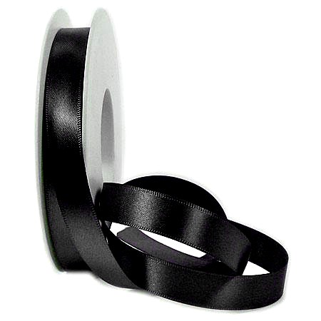 Satinband SATINA, schwarz: 15 mm breit, 50 Meter