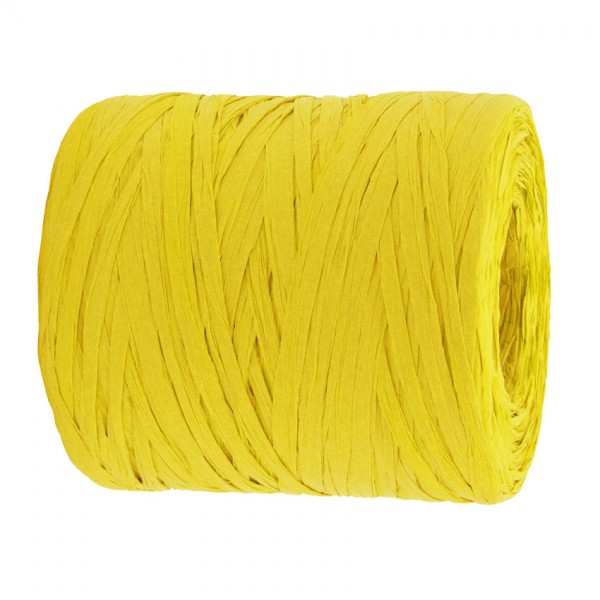 PAPER-Raffia-Bast, hellgelb: 5mm breit / 200m-Rolle