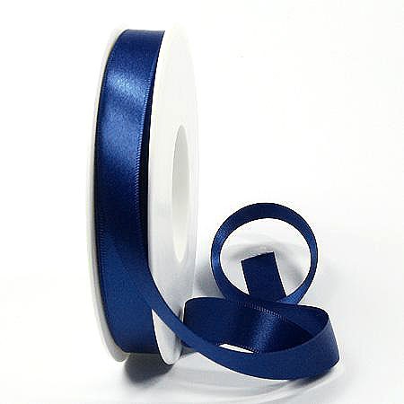 Satinband marineblau, 15mm breit, 25m-Rolle