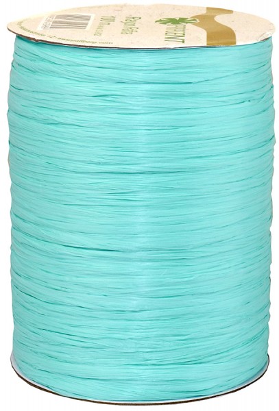 Raffia - RAYON, Bindebast: 10mm breit / 100m-Rolle, türkis