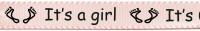Satinband hellrosa, "It's a girl": 15mm breit / 25m Rolle Satinband hellrosa, "It's a girl": 15mm breit / 25m Rolle