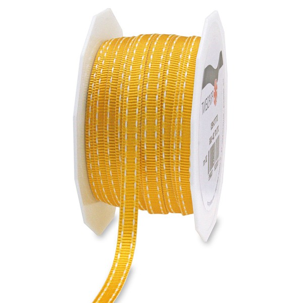Ripsband-STITCHES, 7mm breit / 20m-Rolle, gelb
