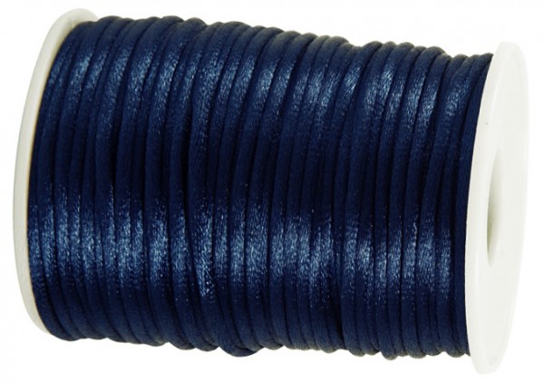 Satinkordel-Seidenkordel: 3mm Ø breit / 100m-Rolle, nachtblau