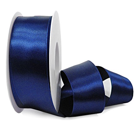 Satinband: 38mm bereit / 25m-Rolle, marineblau.