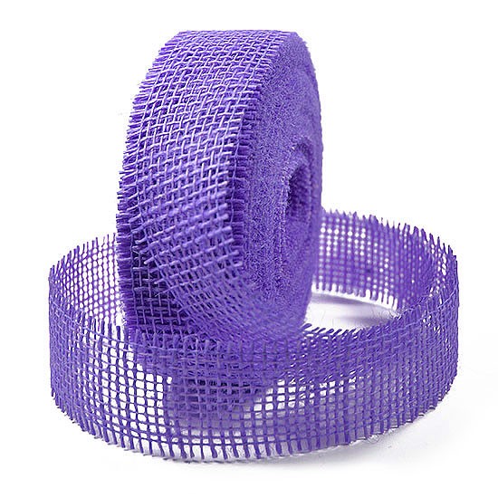 Juteband-Rupfenband, lavendel: 40mm breit / 25m-Rolle