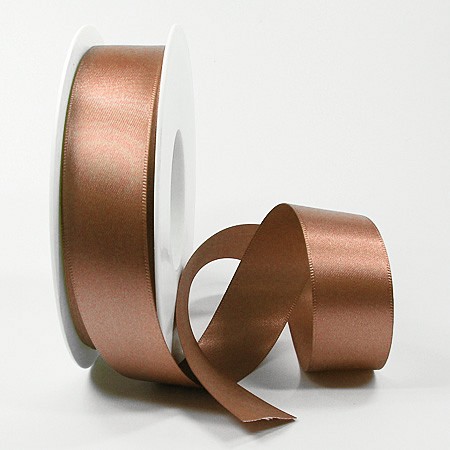 Satinband-SINFINITY, bronze: 25mm breit / 25m-Rolle, mit feiner Webkante