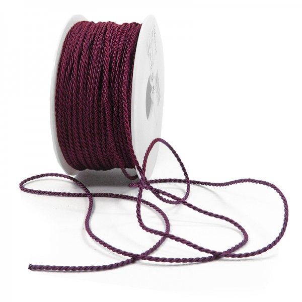 Kordel: 2mm breit / 50m-Rolle, bordeaux