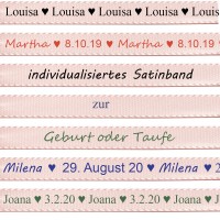 Individualsiertes Taufband - Satinband hellrosa: 15mm breit / 25m-Rolle Individualsiertes Taufband - Satinband hellrosa: 15mm breit / 25m-Rolle