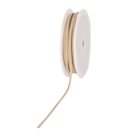 Lederbändchen: 3mm breit / 25m-Rolle, beige