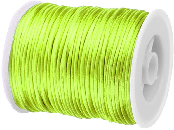 Satinkordel-Seidenkordel: 3mm Ø breit / 100m-Rolle, maigrün
