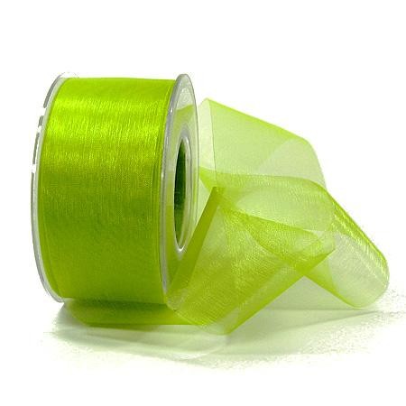 Organzaband-Sheer: 40mm breit / 25m-Rolle, lindgrün.