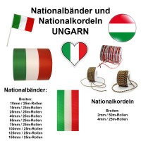 Nationalbänder und Nationalkordeln UNGARN: verschiedene Breiten und Längen Nationalbänder und Nationalkordeln UNGARN: verschiedene Breiten und Längen