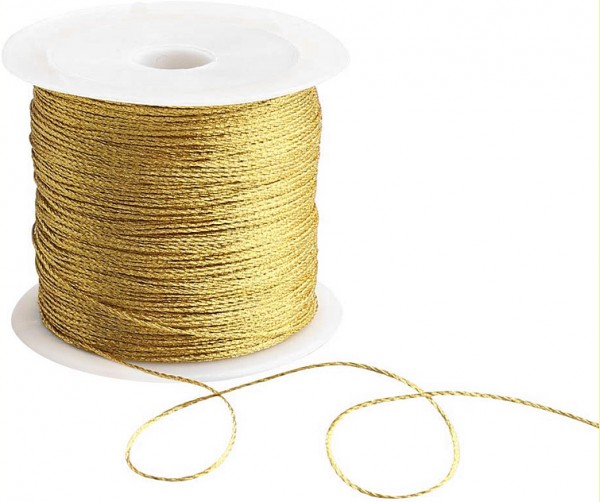 Draht-Kordel, gold-metallic: 1 mm breit / 50 Meter