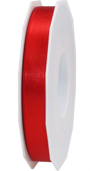 Satinband-PRÄSENT, rot: 15mm breit / 25m-Rolle, mit feiner Webkante.