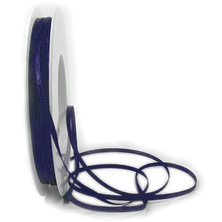 Satinband SINFINITY, nachtblau: 3mm breit / 50m-Rolle, mit feiner Webkante.