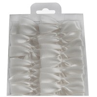 Fertigschleife 2-Flügel: weiß - mit Selbstklebe-Etikett Fertigschleife 2-Flügel: weiß - mit Selbstklebe-Etikett